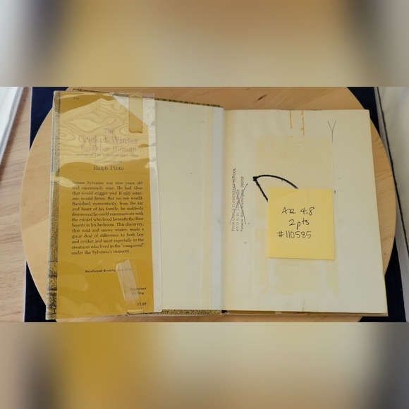 Vintage The Cricket Winter Felice Holman 1967 1st Edition HC W/DJ Ex-Library - Picture 3 of 7